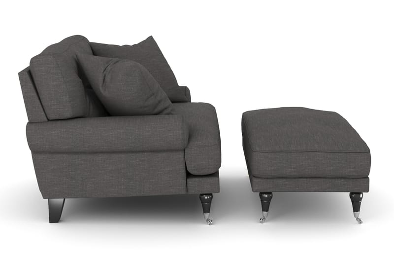 Nojatuoli jalkarahilla Webber - Tummanharmaa Kromi - Huonekalut - Tuoli & nojatuoli - Nojatuoli & lepotuoli - Howard-nojatuolit