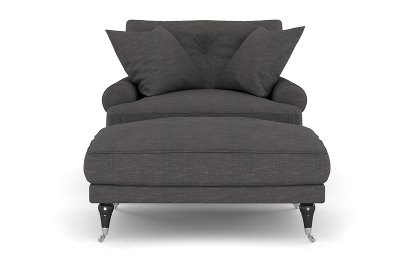 Nojatuoli jalkarahilla Webber - Tummanharmaa Kromi - Huonekalut - Tuoli & nojatuoli - Nojatuoli & lepotuoli - Howard-nojatuolit