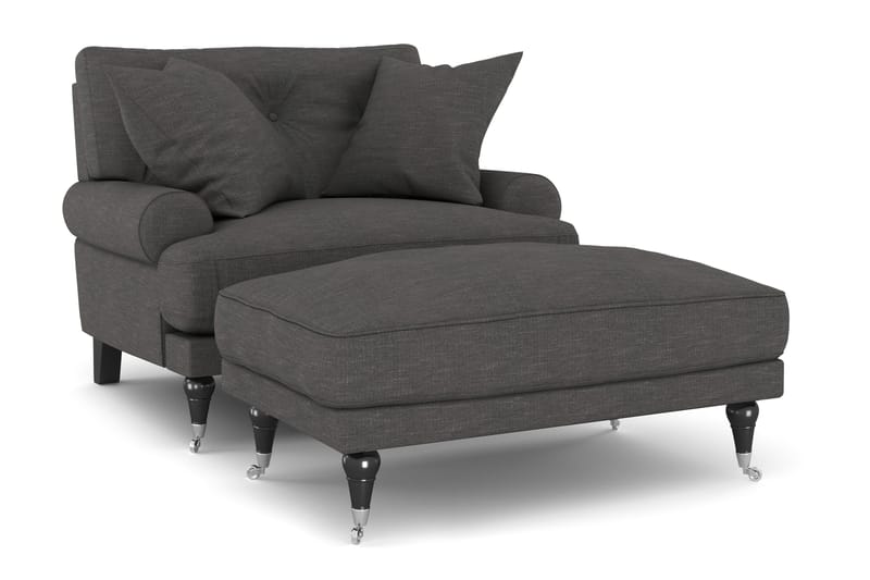 Nojatuoli jalkarahilla Webber - Tummanharmaa Kromi - Huonekalut - Tuoli & nojatuoli - Nojatuoli & lepotuoli - Howard-nojatuolit