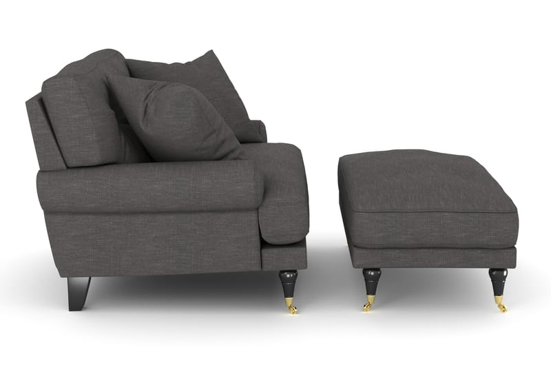 Nojatuoli jalkarahilla Webber - Tummanharmaa Messinki - Huonekalut - Tuoli & nojatuoli - Nojatuoli & lepotuoli - Howard-nojatuolit