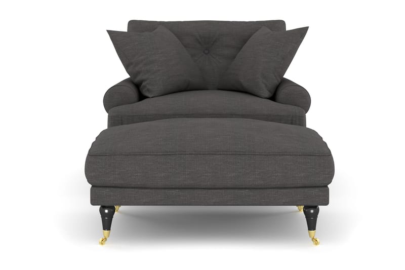 Nojatuoli jalkarahilla Webber - Tummanharmaa Messinki - Huonekalut - Tuoli & nojatuoli - Nojatuoli & lepotuoli - Howard-nojatuolit