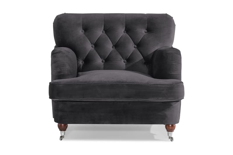 Nojatuoli New Castle Sametti - Tummanharmaa - Huonekalut - Tuoli & nojatuoli - Nojatuoli & lepotuoli - Howard-nojatuolit