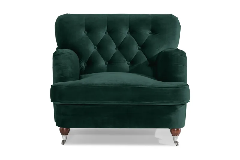Nojatuoli New Castle Sametti - Tummanvihreä - Huonekalut - Tuoli & nojatuoli - Nojatuoli & lepotuoli - Howard-nojatuolit