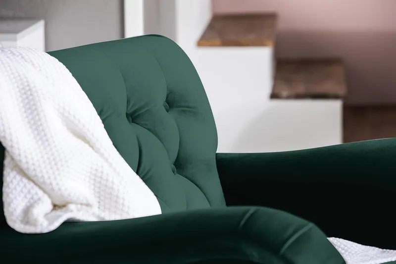 Nojatuoli New Castle Sametti - Tummanvihreä - Huonekalut - Tuoli & nojatuoli - Nojatuoli & lepotuoli - Howard-nojatuolit