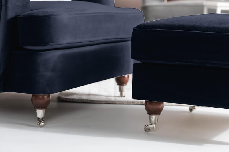 Nojatuoli New Castle Sametti - Yönsininen - Huonekalut - Tuoli & nojatuoli - Nojatuoli & lepotuoli - Howard-nojatuolit