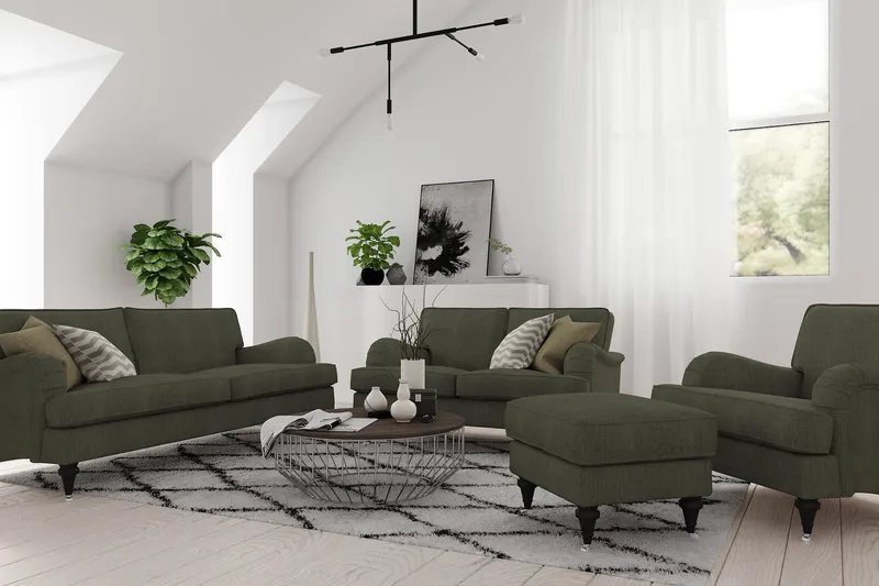 Nojatuoli Oxford Classic - Oliivinvihreä - Huonekalut - Tuoli & nojatuoli - Nojatuoli & lepotuoli - Howard-nojatuolit