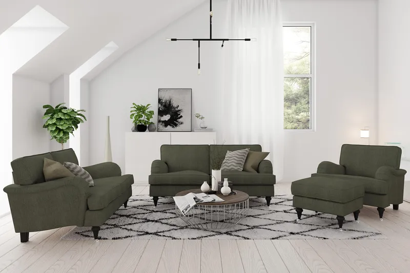 Nojatuoli Oxford Classic - Oliivinvihreä - Huonekalut - Tuoli & nojatuoli - Nojatuoli & lepotuoli - Howard-nojatuolit