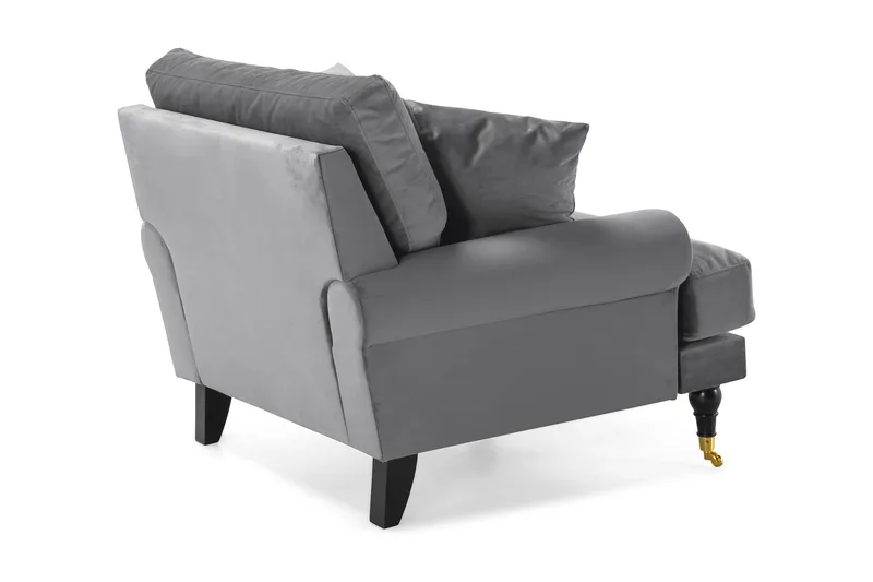 Nojatuoli Webber Sametti - Hopeanharmaa Messinki - Huonekalut - Tuoli & nojatuoli - Nojatuoli & lepotuoli - Howard-nojatuolit