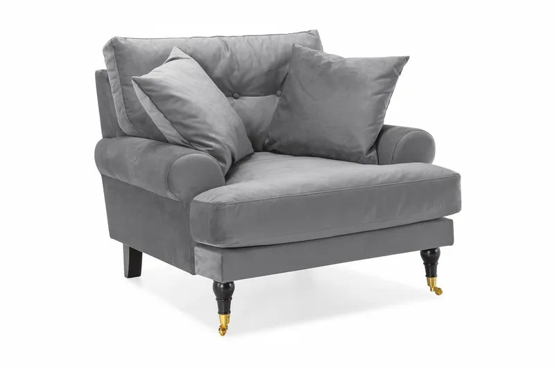 Nojatuoli Webber Sametti, Hopeanharmaa Messinki