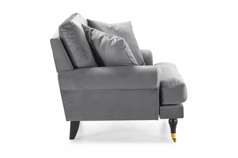 Nojatuoli Webber Sametti - Hopeanharmaa Messinki - Huonekalut - Tuoli & nojatuoli - Nojatuoli & lepotuoli - Howard-nojatuolit