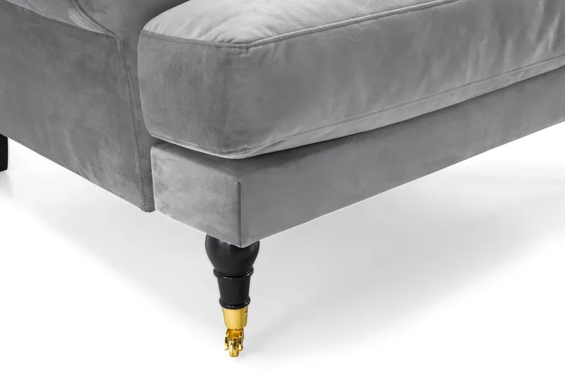 Nojatuoli Webber Sametti - Hopeanharmaa Messinki - Huonekalut - Tuoli & nojatuoli - Nojatuoli & lepotuoli - Howard-nojatuolit