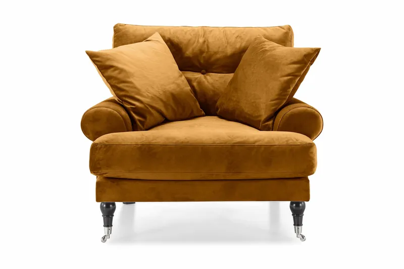 Nojatuoli Webber Sametti - Meripihka Kromi - Huonekalut - Tuoli & nojatuoli - Nojatuoli & lepotuoli - Howard-nojatuolit