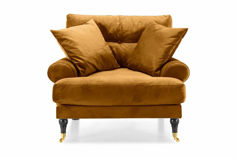 Nojatuoli Webber Sametti - Meripihka Messinki - Huonekalut - Tuoli & nojatuoli - Nojatuoli & lepotuoli - Howard-nojatuolit