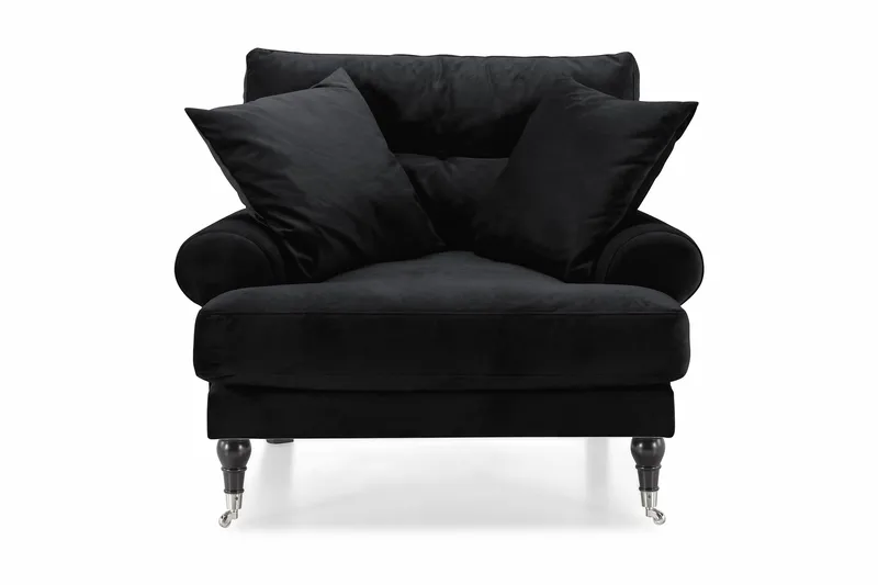 Nojatuoli Webber Sametti - Musta Kromi - Huonekalut - Tuoli & nojatuoli - Nojatuoli & lepotuoli - Howard-nojatuolit