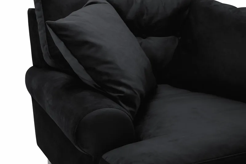 Nojatuoli Webber Sametti - Musta Messinki - Huonekalut - Tuoli & nojatuoli - Nojatuoli & lepotuoli - Howard-nojatuolit