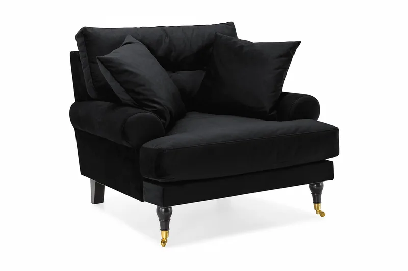 Nojatuoli Webber Sametti - Musta Messinki - Huonekalut - Tuoli & nojatuoli - Nojatuoli & lepotuoli - Howard-nojatuolit