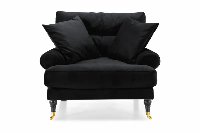 Nojatuoli Webber Sametti - Musta Messinki - Huonekalut - Tuoli & nojatuoli - Nojatuoli & lepotuoli - Howard-nojatuolit