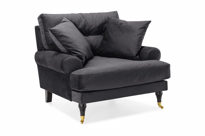 Nojatuoli Webber Sametti - Tummanharmaa Messinki - Huonekalut - Tuoli & nojatuoli - Nojatuoli & lepotuoli - Howard-nojatuolit