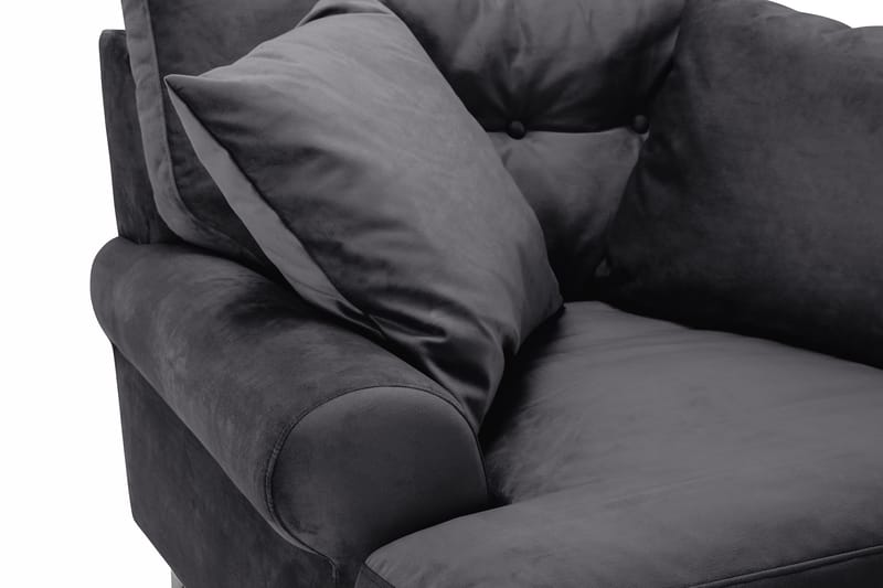 Nojatuoli Webber Sametti - Tummanharmaa Messinki - Huonekalut - Tuoli & nojatuoli - Nojatuoli & lepotuoli - Howard-nojatuolit