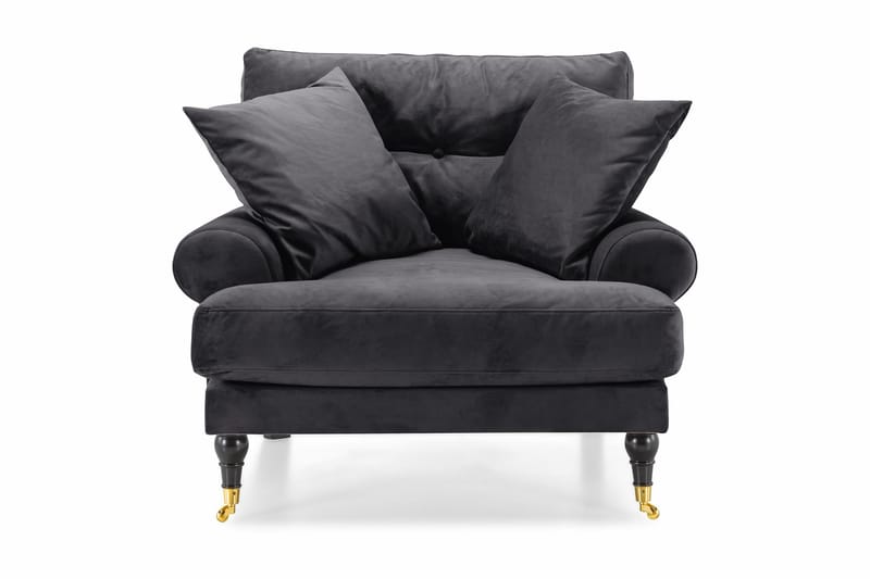 Nojatuoli Webber Sametti - Tummanharmaa Messinki - Huonekalut - Tuoli & nojatuoli - Nojatuoli & lepotuoli - Howard-nojatuolit