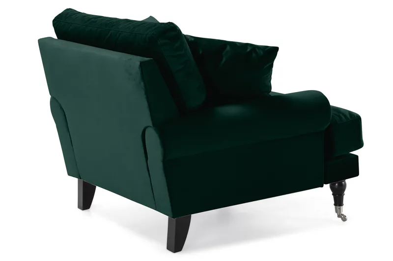 Nojatuoli Webber Sametti - Tummanvihreä Kromi - Huonekalut - Tuoli & nojatuoli - Nojatuoli & lepotuoli - Howard-nojatuolit