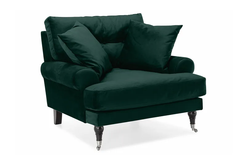 Nojatuoli Webber Sametti, Tummanvihreä Kromi