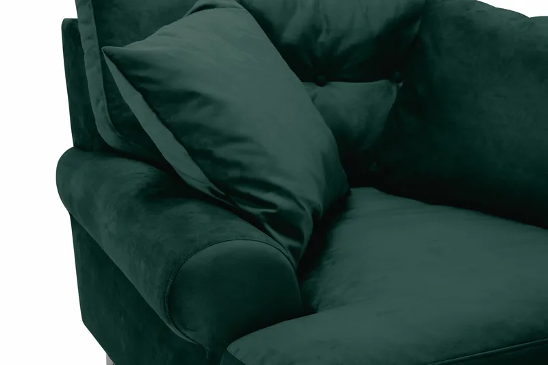 Nojatuoli Webber Sametti - Tummanvihreä Kromi - Huonekalut - Tuoli & nojatuoli - Nojatuoli & lepotuoli - Howard-nojatuolit