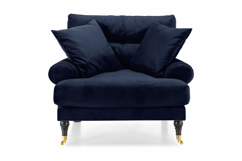 Nojatuoli Webber Sametti - Yönsininen Messinki - Huonekalut - Tuoli & nojatuoli - Nojatuoli & lepotuoli - Howard-nojatuolit