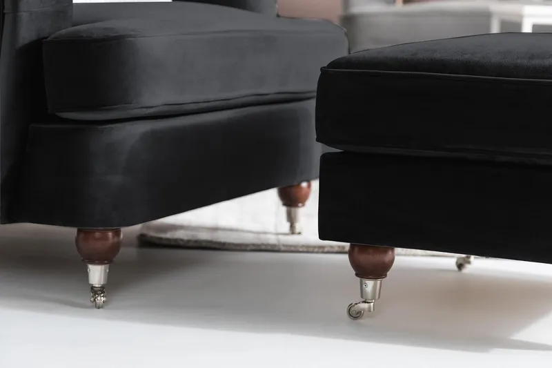 Samettinojatuoli New Castle - Musta - Huonekalut - Tuoli & nojatuoli - Nojatuoli & lepotuoli - Howard-nojatuolit