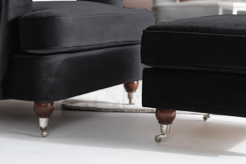 Samettinojatuoli New Castle - Musta - Huonekalut - Tuoli & nojatuoli - Nojatuoli & lepotuoli - Howard-nojatuolit