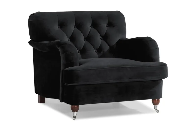 Samettinojatuoli New Castle, Musta