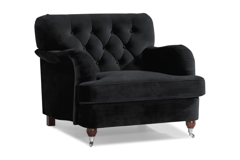 Samettinojatuoli New Castle, Musta