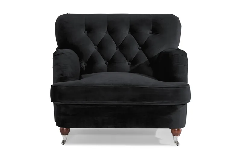 Samettinojatuoli New Castle - Musta - Huonekalut - Tuoli & nojatuoli - Nojatuoli & lepotuoli - Howard-nojatuolit