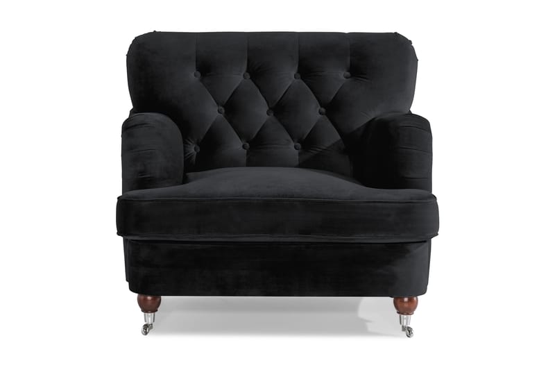 Samettinojatuoli New Castle - Musta - Huonekalut - Tuoli & nojatuoli - Nojatuoli & lepotuoli - Howard-nojatuolit