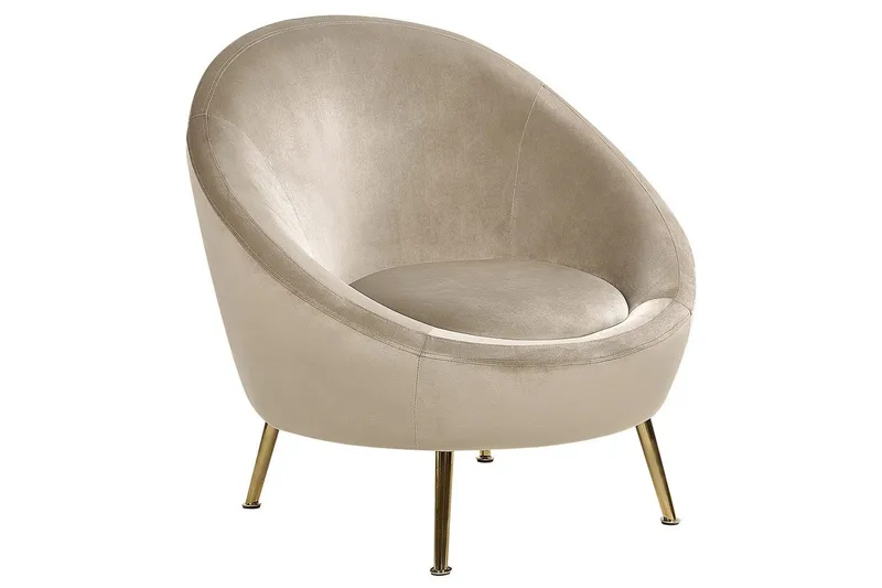 Howardfåtölj utan armstöd Beige, Guld, undefined