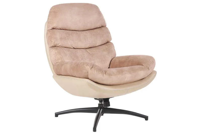 Kääntyvä nojatuoli Eide - Beige, musta - Huonekalut - Tuoli & nojatuoli - Nojatuoli & lepotuoli