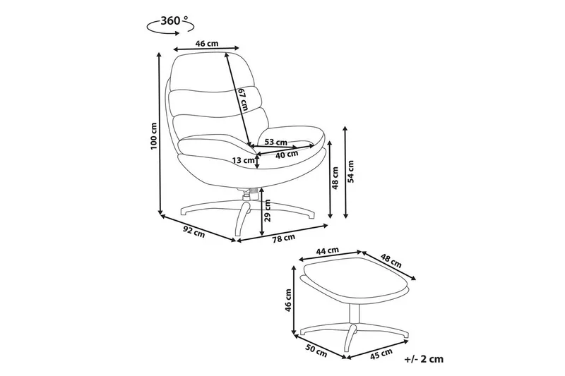 Kääntyvä nojatuoli Eide - Beige, musta - Huonekalut - Tuoli & nojatuoli - Nojatuoli & lepotuoli
