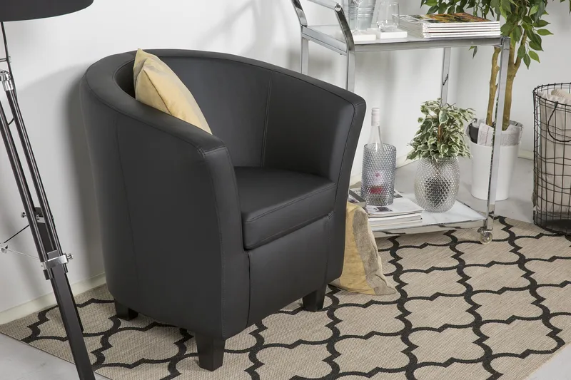 Klubituoli Polo Musta - PU - Huonekalut - Tuoli & nojatuoli - Nojatuoli & lepotuoli - Nahkainen nojatuoli