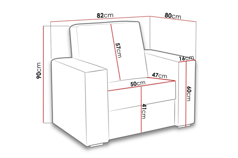 Lux Nojatuoli 82x82x90 cm - Huonekalut - Tuoli & nojatuoli - Nojatuoli & lepotuoli