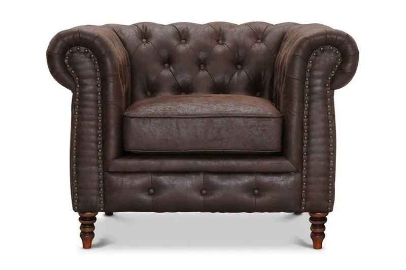 Nojatuoli Cambridge Kangas Vintage ruskea - Huonekalut - Tuoli & nojatuoli - Nojatuoli & lepotuoli - Nahkainen nojatuoli