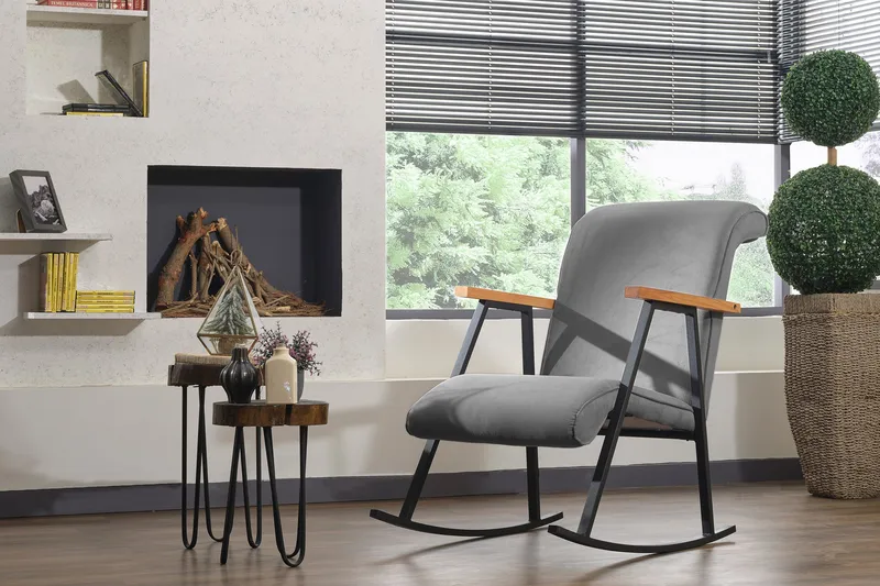 Keinutuoli Samuele - Harmaa - Huonekalut - Tuoli & nojatuoli - Pyörivät tuolit & keinutuoli