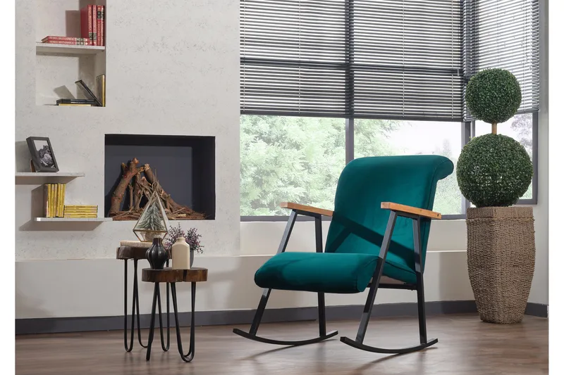 Keinutuoli Samuele - Sinivihreä - Huonekalut - Tuoli & nojatuoli - Pyörivät tuolit & keinutuoli