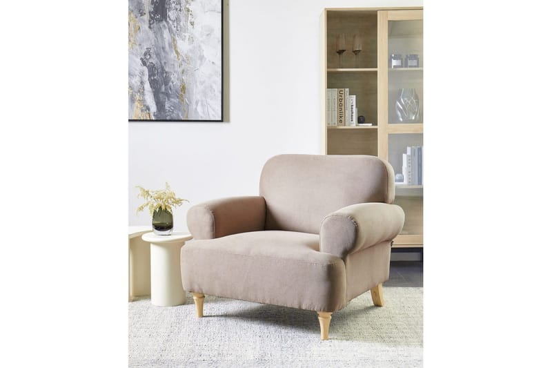 Nojatuoli Kiberg - Taupe, vaalea puu - Huonekalut - Tuoli & nojatuoli - Nojatuoli & lepotuoli