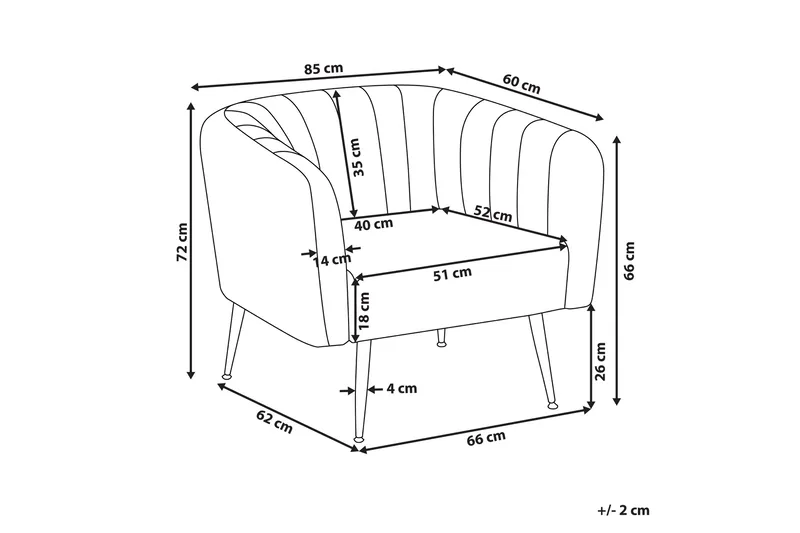 Nojatuoli Santinia - Sametti/Harmaa - Huonekalut - Tuoli & nojatuoli - Nojatuoli & lepotuoli