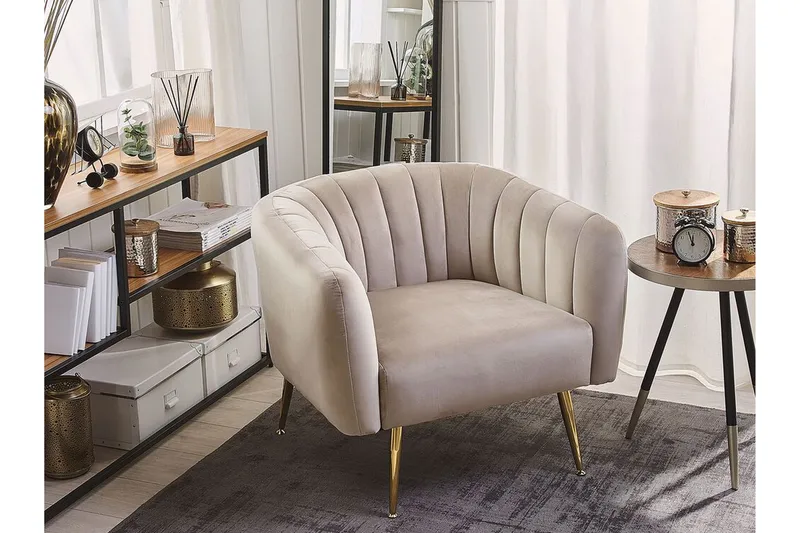 Nojatuoli Santinia - Sametti/Harmaa - Huonekalut - Tuoli & nojatuoli - Nojatuoli & lepotuoli