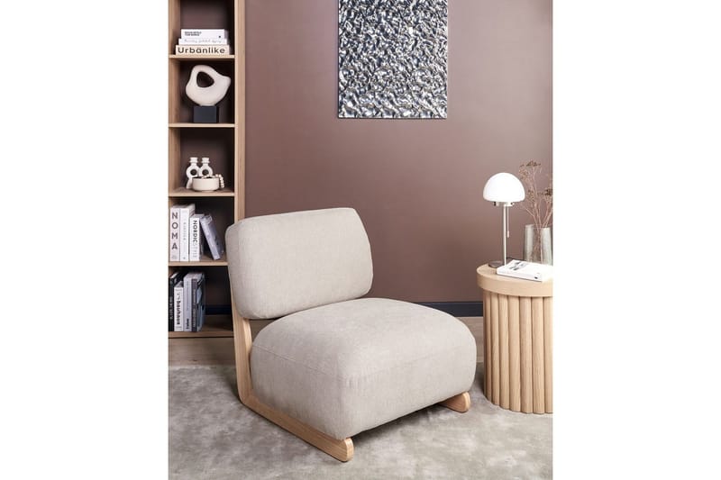 Nojatuoli Kokkola - Beige, vaalea puu - Huonekalut - Tuoli & nojatuoli - Nojatuoli & lepotuoli