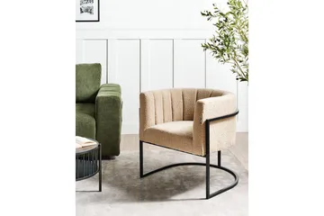 Nojatuoli Larvik II Beige/musta - Beige/musta - Huonekalut - Tuoli & nojatuoli - Nojatuoli & lepotuoli