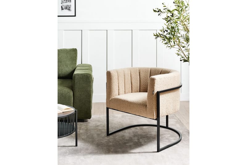 Nojatuoli Larvik II Beige/musta - Beige/musta - Huonekalut - Tuoli & nojatuoli - Nojatuoli & lepotuoli