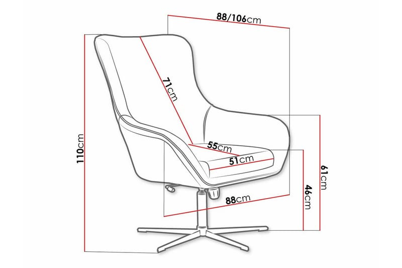 Laytown Fåtölj Dark grey - Huonekalut - Tuoli & nojatuoli - Nojatuoli & lepotuoli