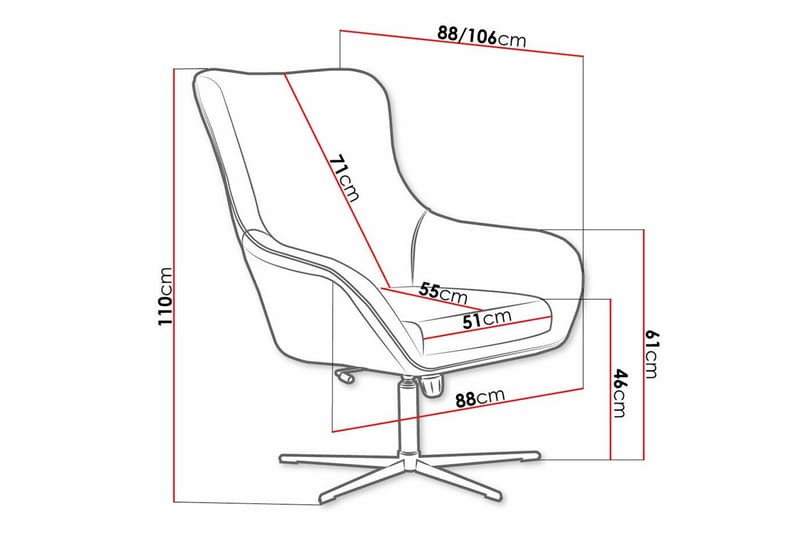 Laytown Fåtölj Dark Orange - Huonekalut - Tuoli & nojatuoli - Nojatuoli & lepotuoli
